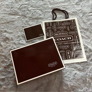Coach Brown M Gift Box and Shopping Bag